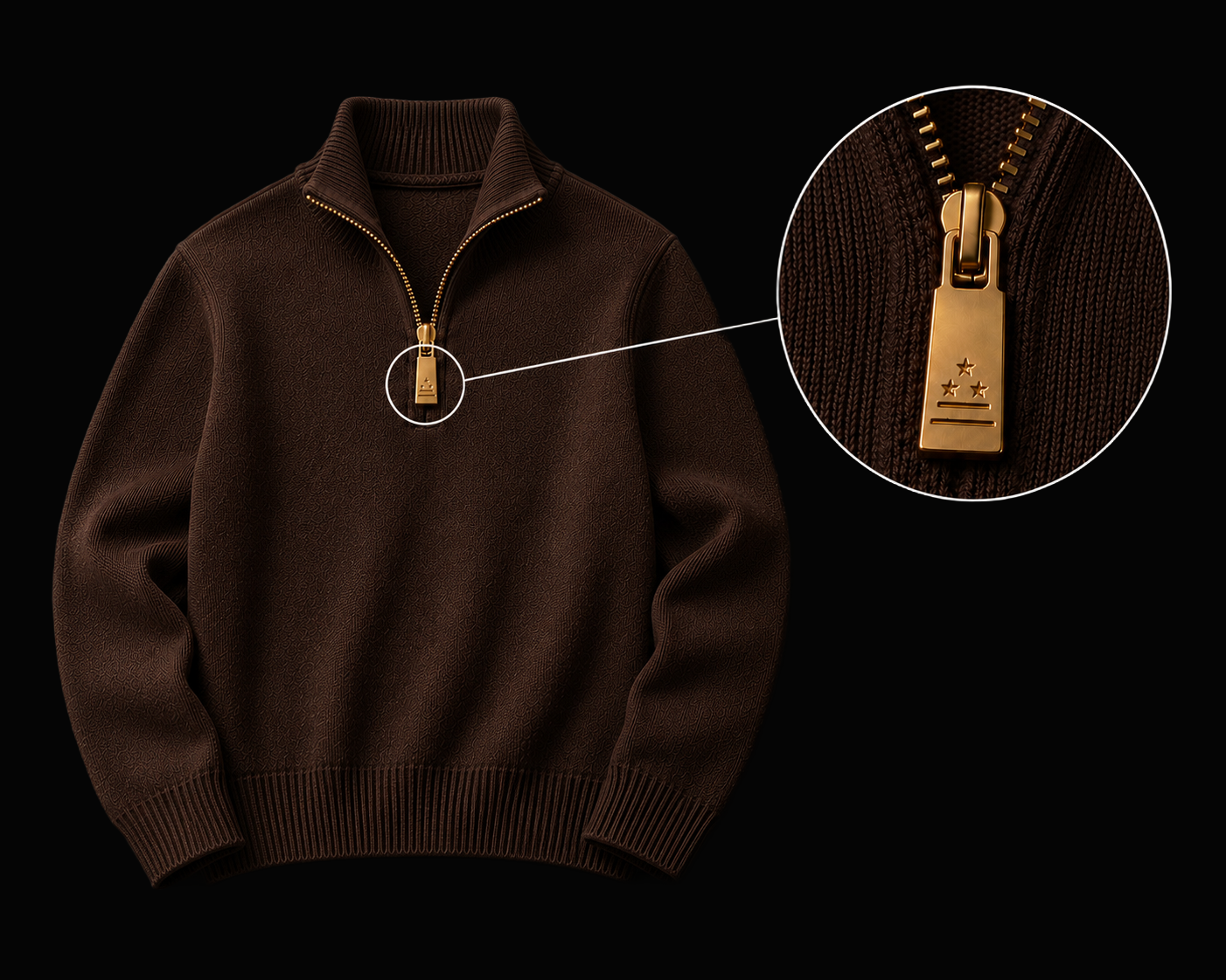 Quarter Zip — Espresso Brown